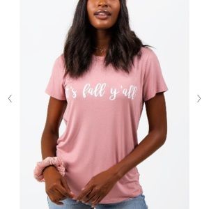 Francesca's It's Fall Y'all T-shirt- brand new with tags